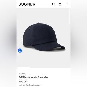 NWOT Bogner Navy Blue Wool Blend Baseball Cap